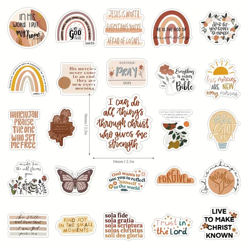 50Pcs Inspirational Christian Stickers