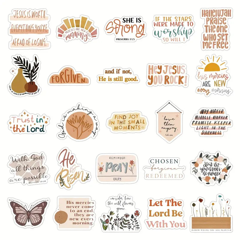 50Pcs Inspirational Christian Stickers