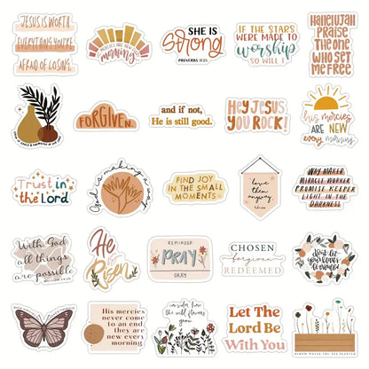 50Pcs Inspirational Christian Stickers