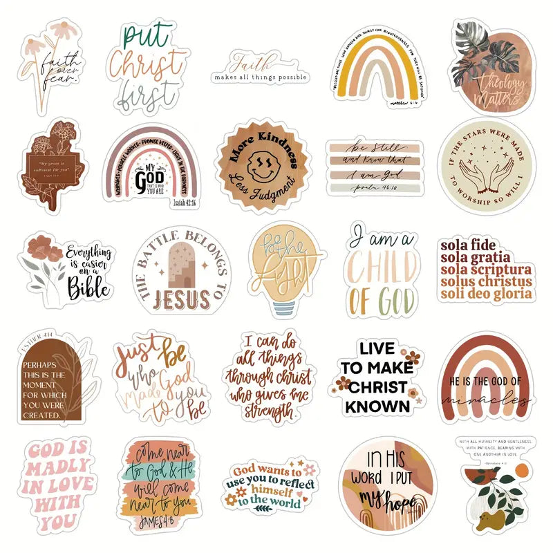 50Pcs Inspirational Christian Stickers